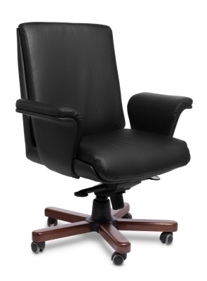 Кресло для персонала Classic chairs Плимут LB Meof-B-Plymouth-2 черная кожа