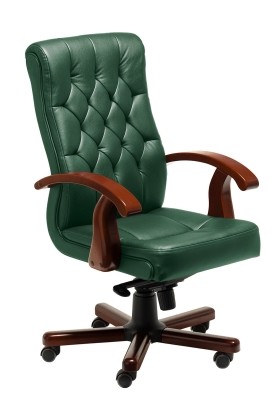 Кресло для персонала Classic chairs Кембридж LB Meof-B-Cambridge-3 зелёная кожа