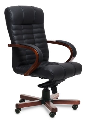 Кресло для персонала Classic chairs Блэкберн LB Meof-B-Blackburn-2 черная кожа